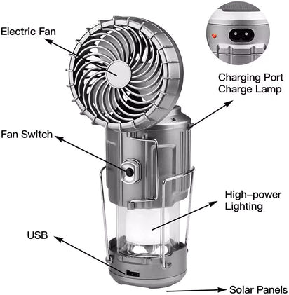 Solar Camping Lantern Fan